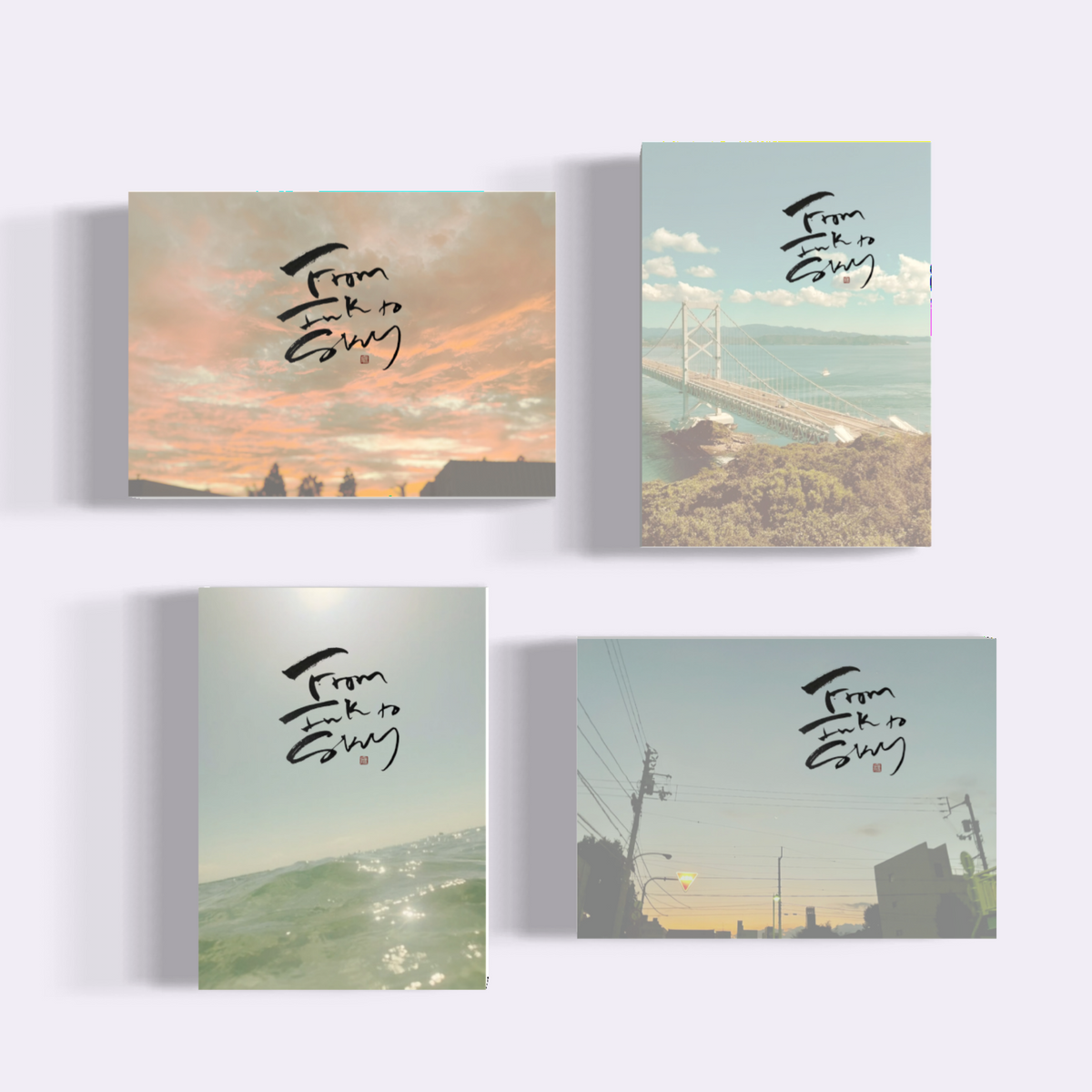 From Ink to Sky — Complete Set | 4 Hand-Lettered Photo Prints, 5×7