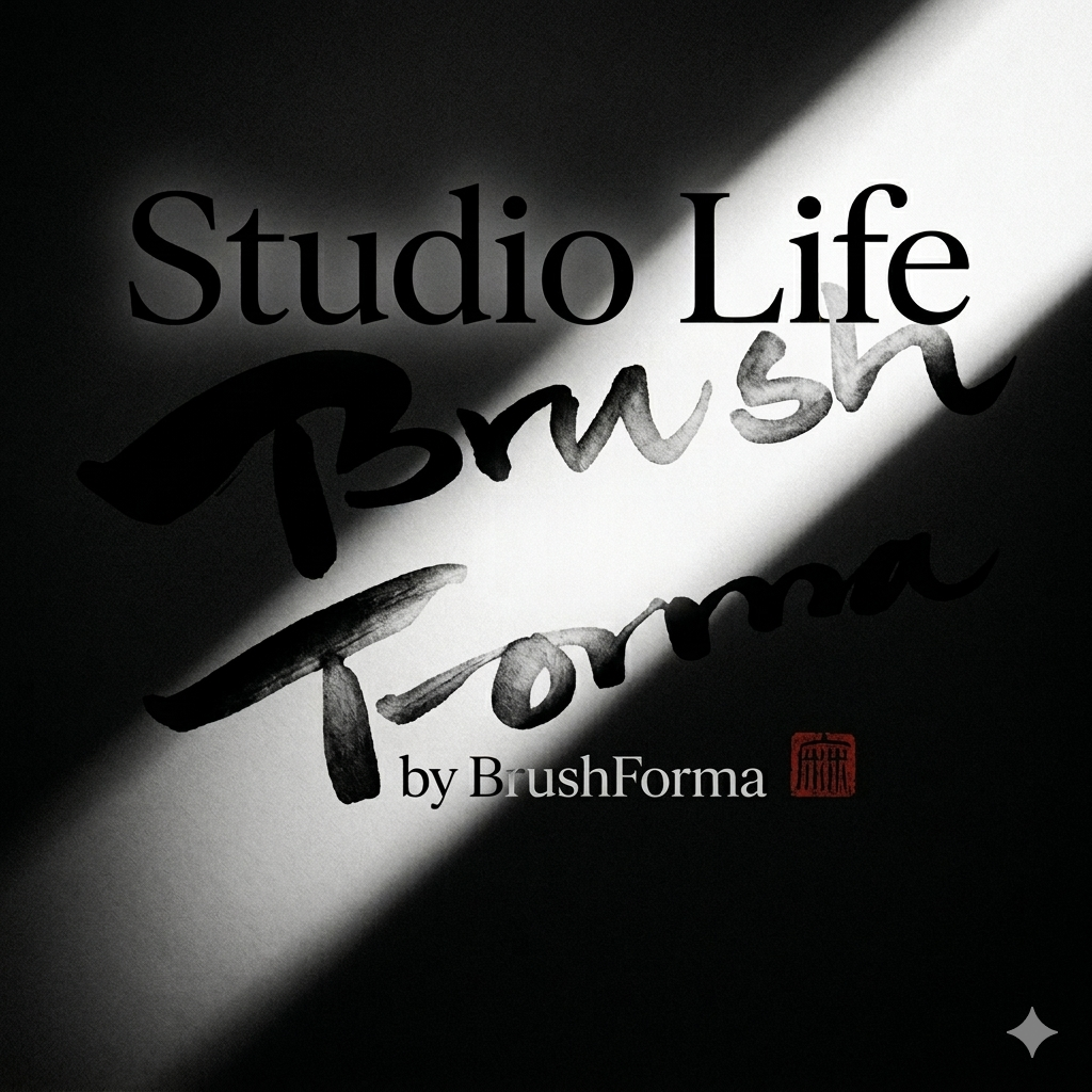 Black text on a white background with 'Studio Life' and 'Brush Forma' branding.